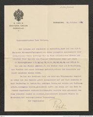 Nachlass Franz Steindachner, Brief von N. Post an Franz Steindachner (30.10.1905), Inv.Nr. 404.03, Seite 1
